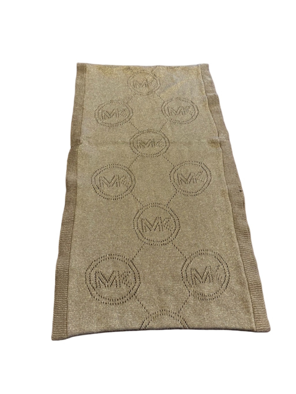 Michael Kors Gold Metallic Wool Blend Infinity Scarf, One Size